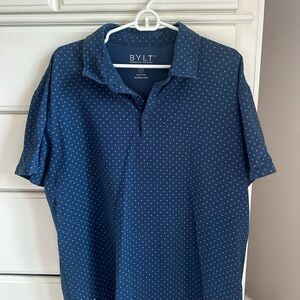 BYLT Premium Basics Men’s Navy Dotted Polo (XL)